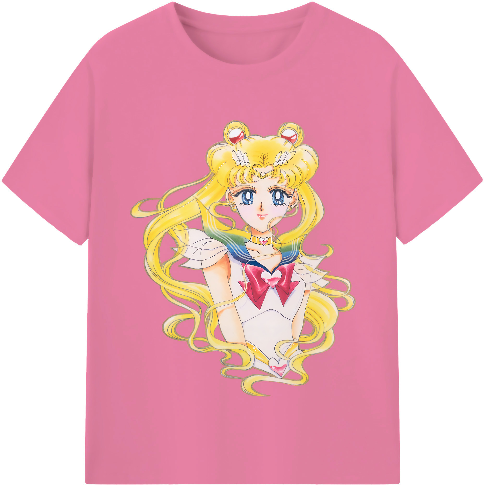 （画像用） 美少女戦士セーラームーン 月野 うさぎ つきの うさぎ Sailor Moon Tsukino Usagi 綿100％半袖Tシャツ（フロントプリント）